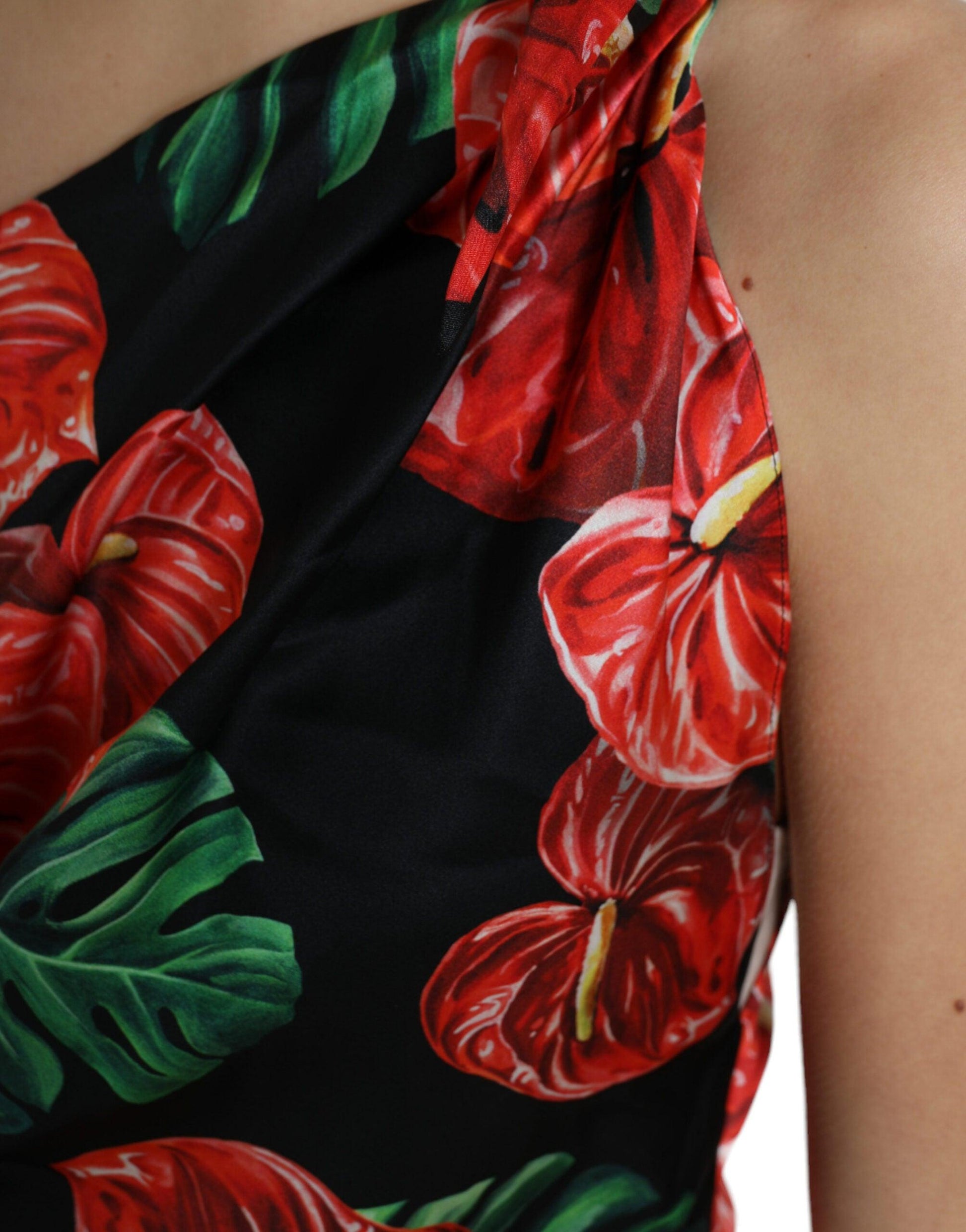 Dolce & Gabbana Tropical Elegance Silk Draped Dress - PER.FASHION