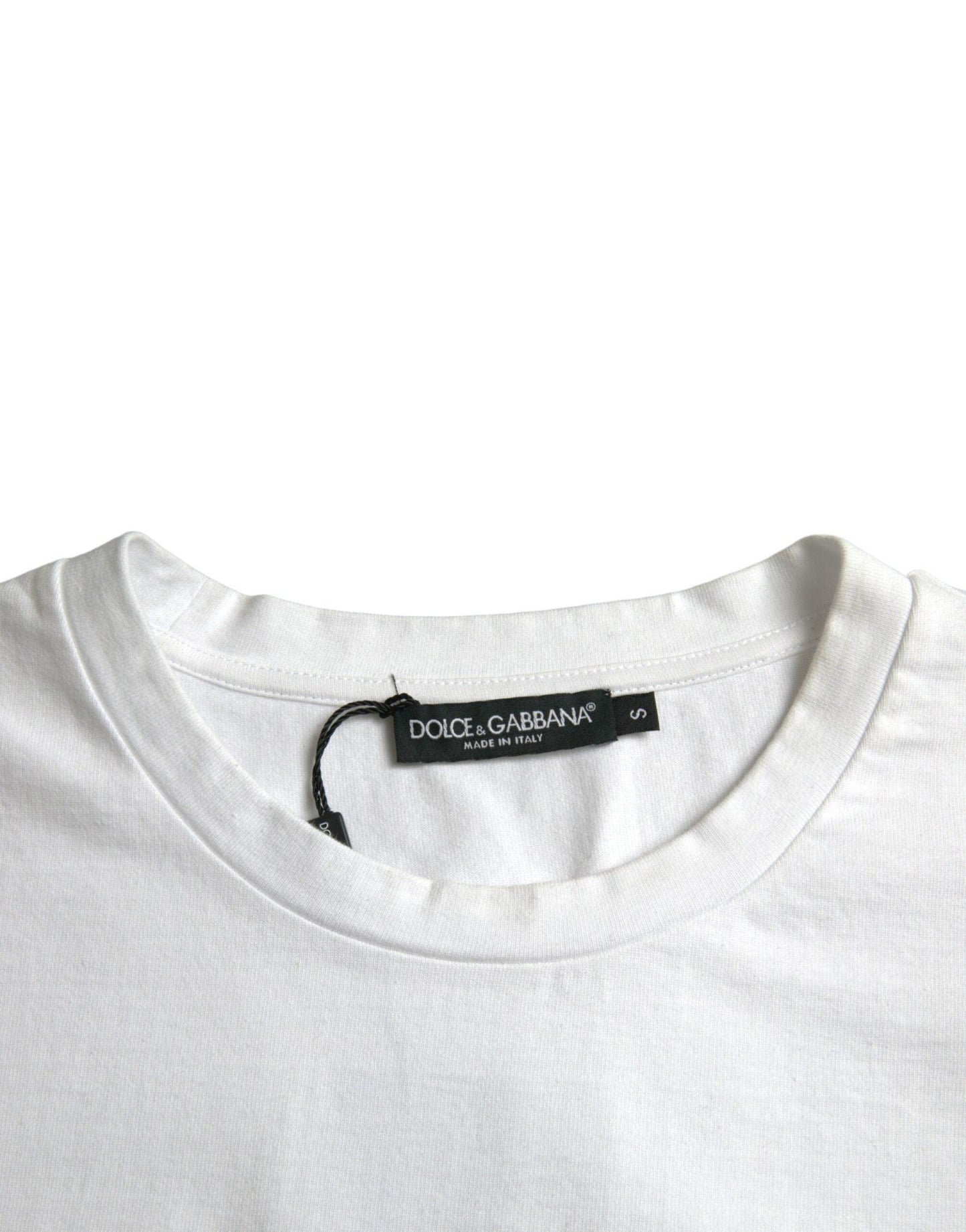 Dolce & Gabbana White Amor Heart Cotton Crewneck Short Sleeve T-shirt - PER.FASHION