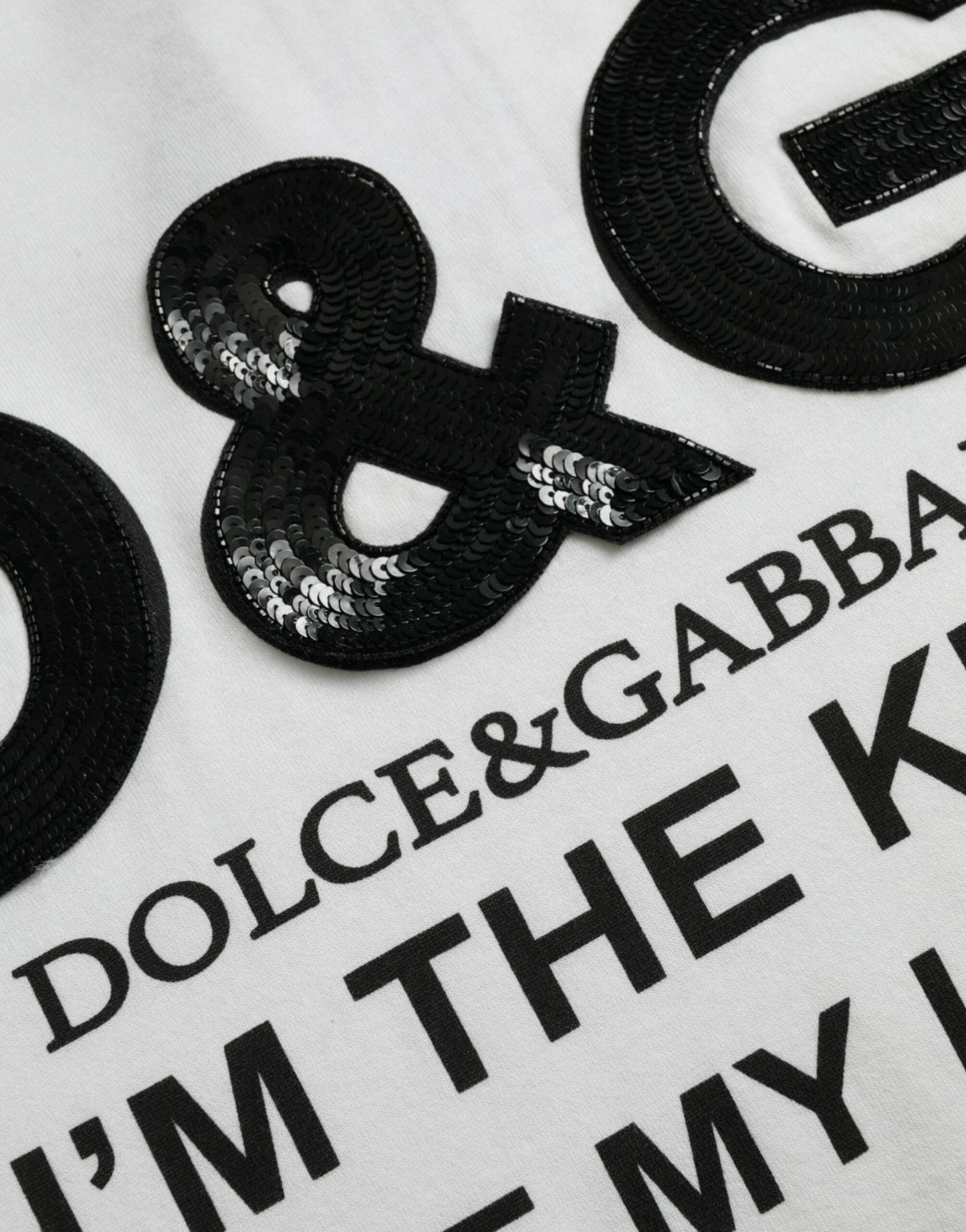 Dolce & Gabbana White D&G King Print Cotton Crewneck T-shirt - PER.FASHION