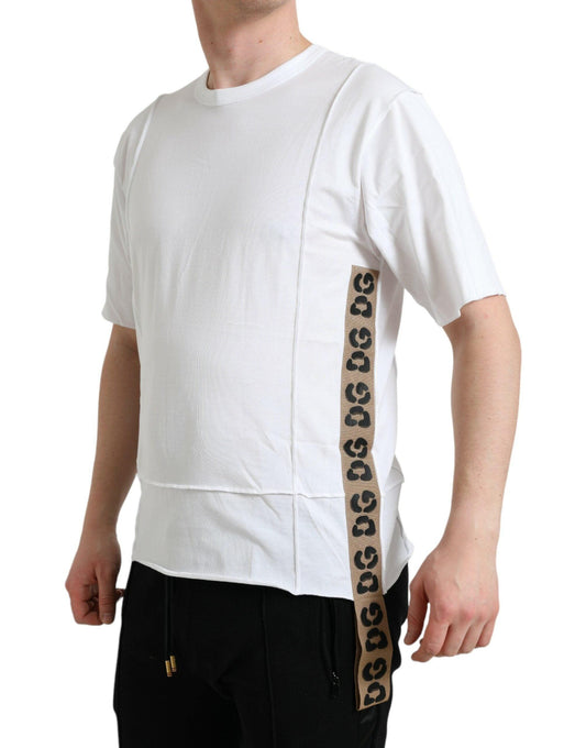 Dolce & Gabbana White Logo Crew Neck Short Sleeves T-shirt - PER.FASHION