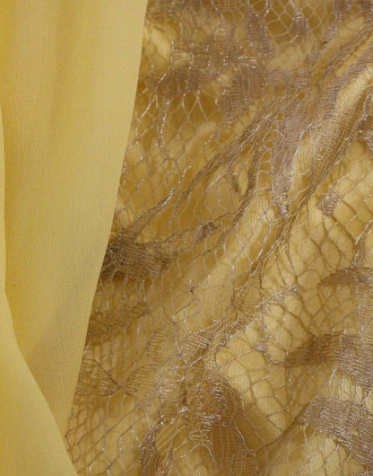 Dolce & Gabbana Yellow Lace Crystal Embellished Mini Dress - PER.FASHION