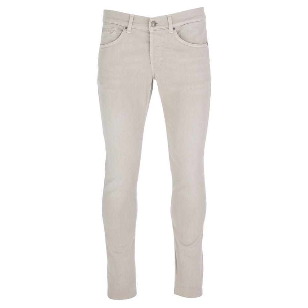 Dondup Chic Beige Stretch Cotton Trousers - PER.FASHION