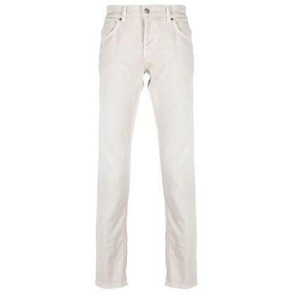 Dondup Cream-Colored Cotton Blend Trousers - PER.FASHION