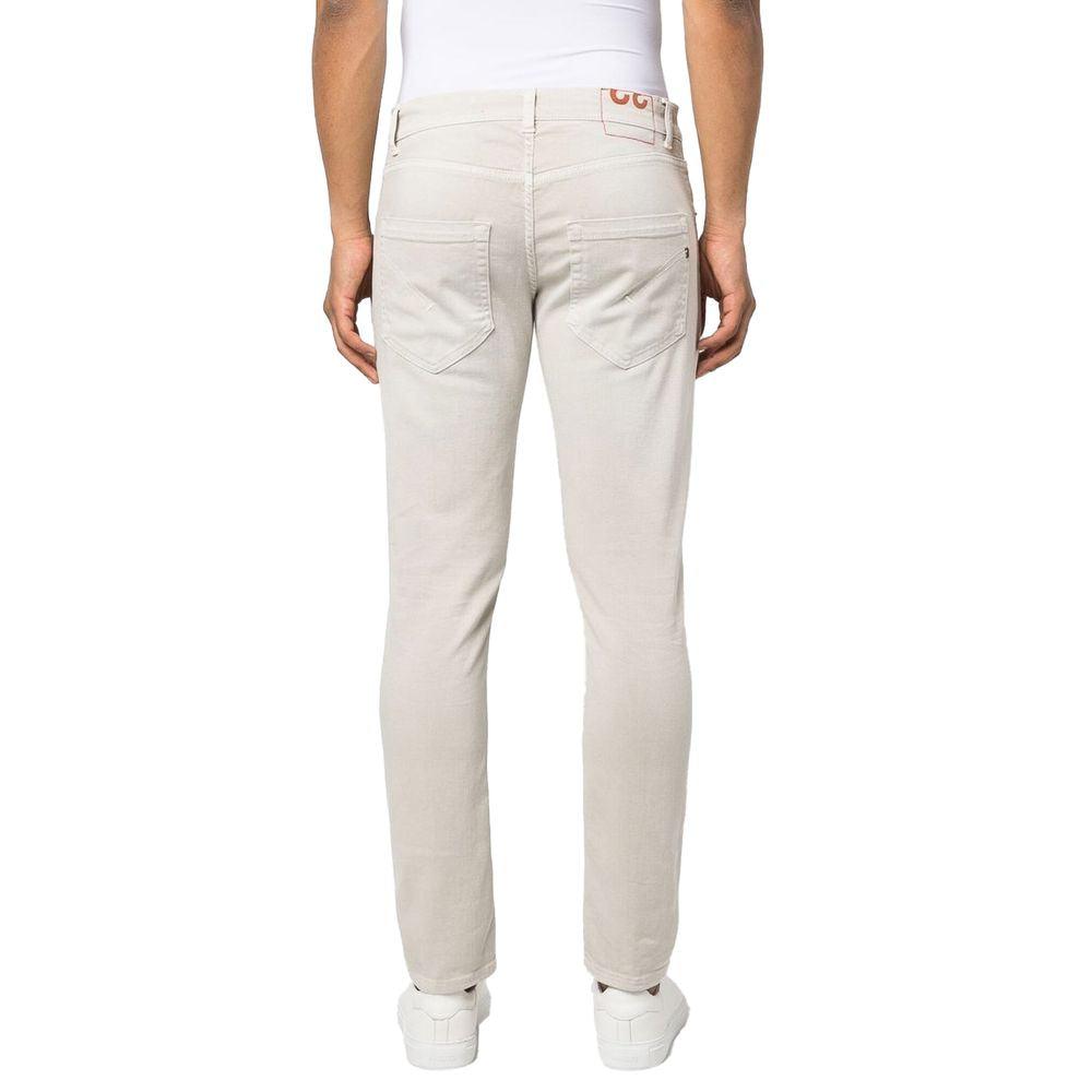 Dondup Cream-Colored Cotton Blend Trousers - PER.FASHION