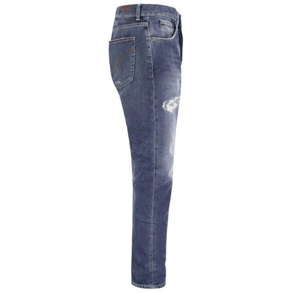 Dondup Distressed Blue Cotton Mius Jeans - PER.FASHION
