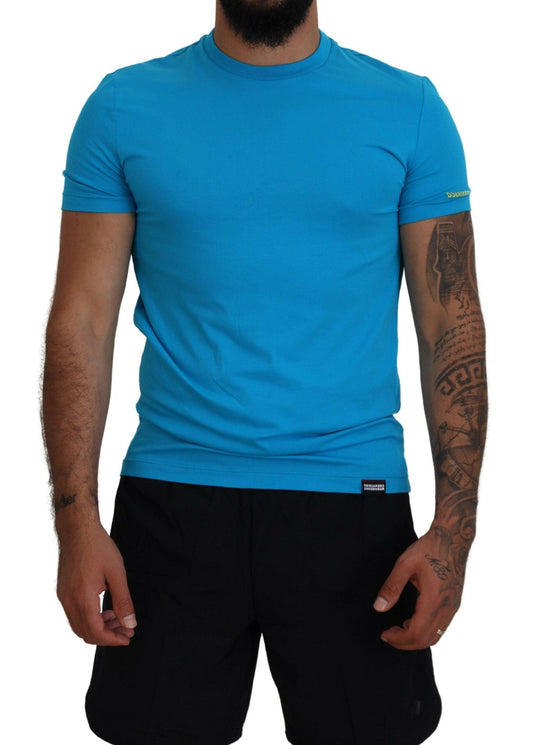 Dsquared² Blue Modal Short Sleeves Crewneck T-shirt - PER.FASHION