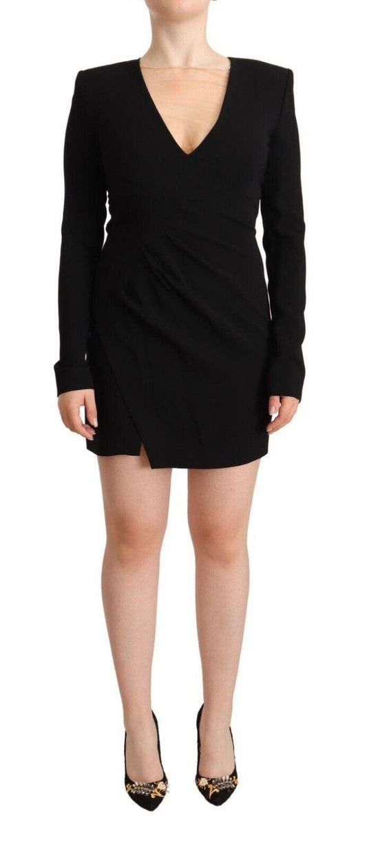 Dsquared² Elegant Black V-Neck Mini Dress - PER.FASHION