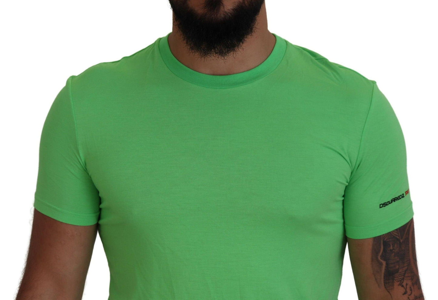 Dsquared² Green Modal Short Sleeves Crewneck T-shirt - PER.FASHION