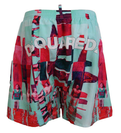 Dsquared² Multicolor Printed Swim Shorts Boxer - PER.FASHION