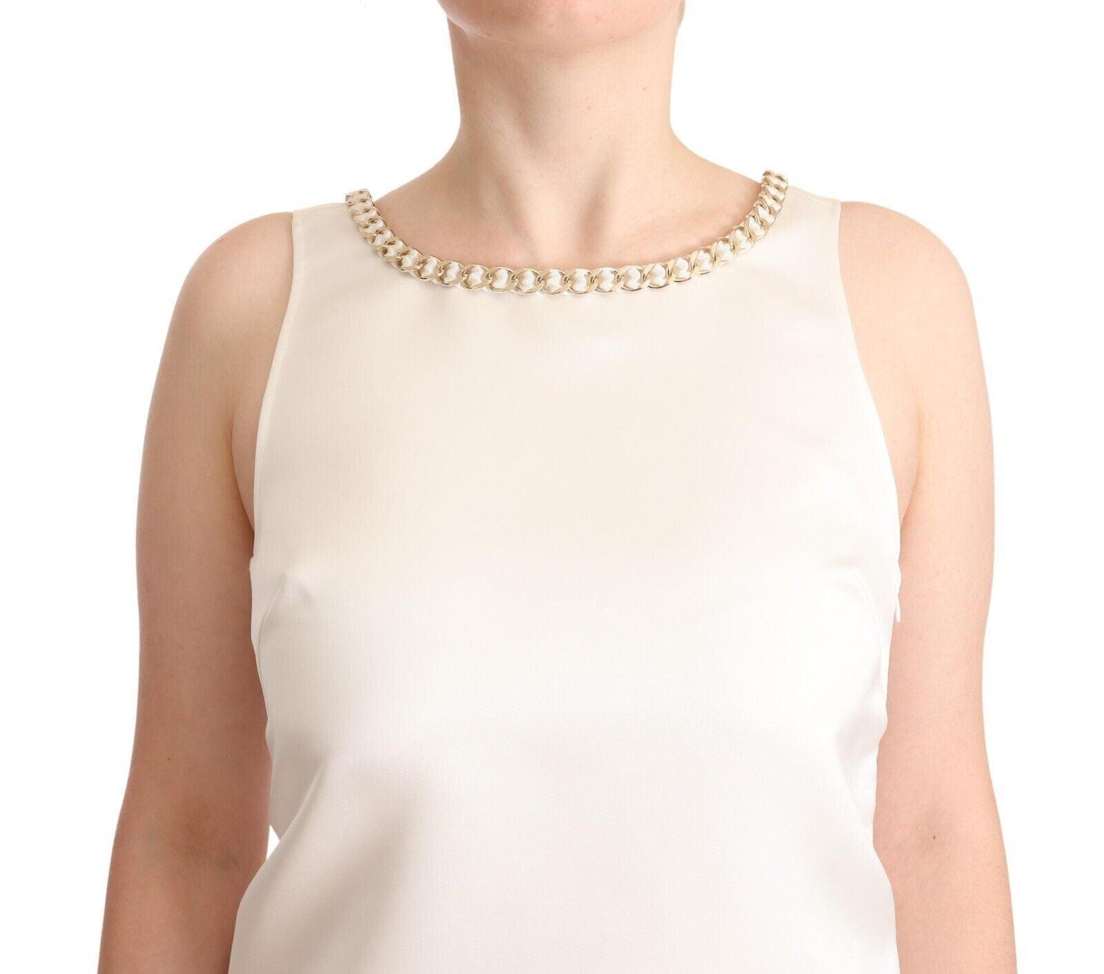 Elisabetta Franchi Elegant Sleeveless Mini Dress with Embellished Neckline - PER.FASHION