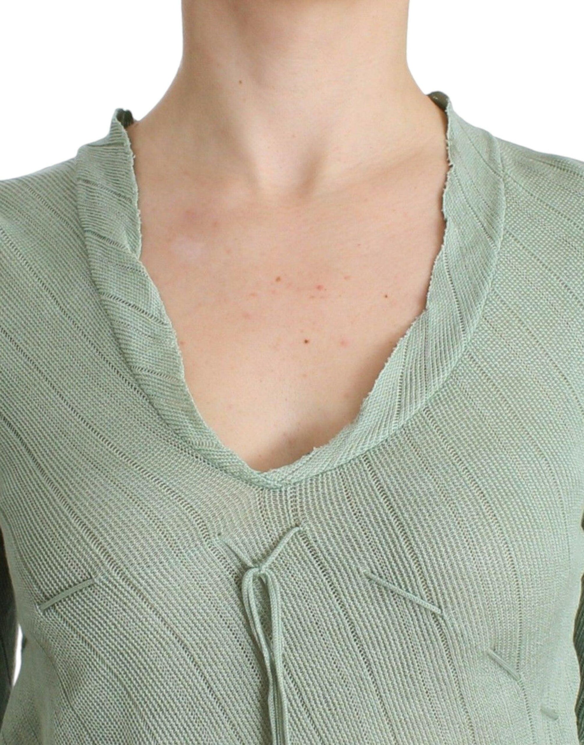 Ermanno Scervino Chic Green Knitted Top – Ethereal Elegance - PER.FASHION