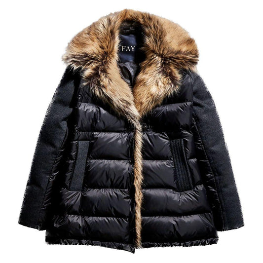 Fay Chic Quilted Down Jacket with Faux Fur Details - PER.FASHION