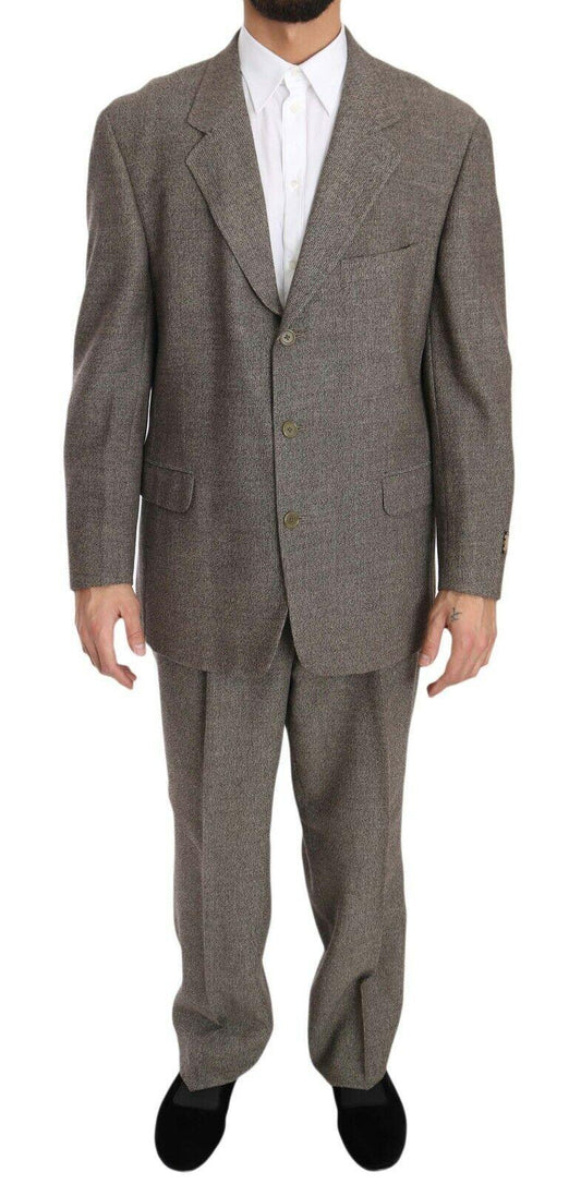 Fendi Elegant Light Brown Wool Men's Suit - PER.FASHION