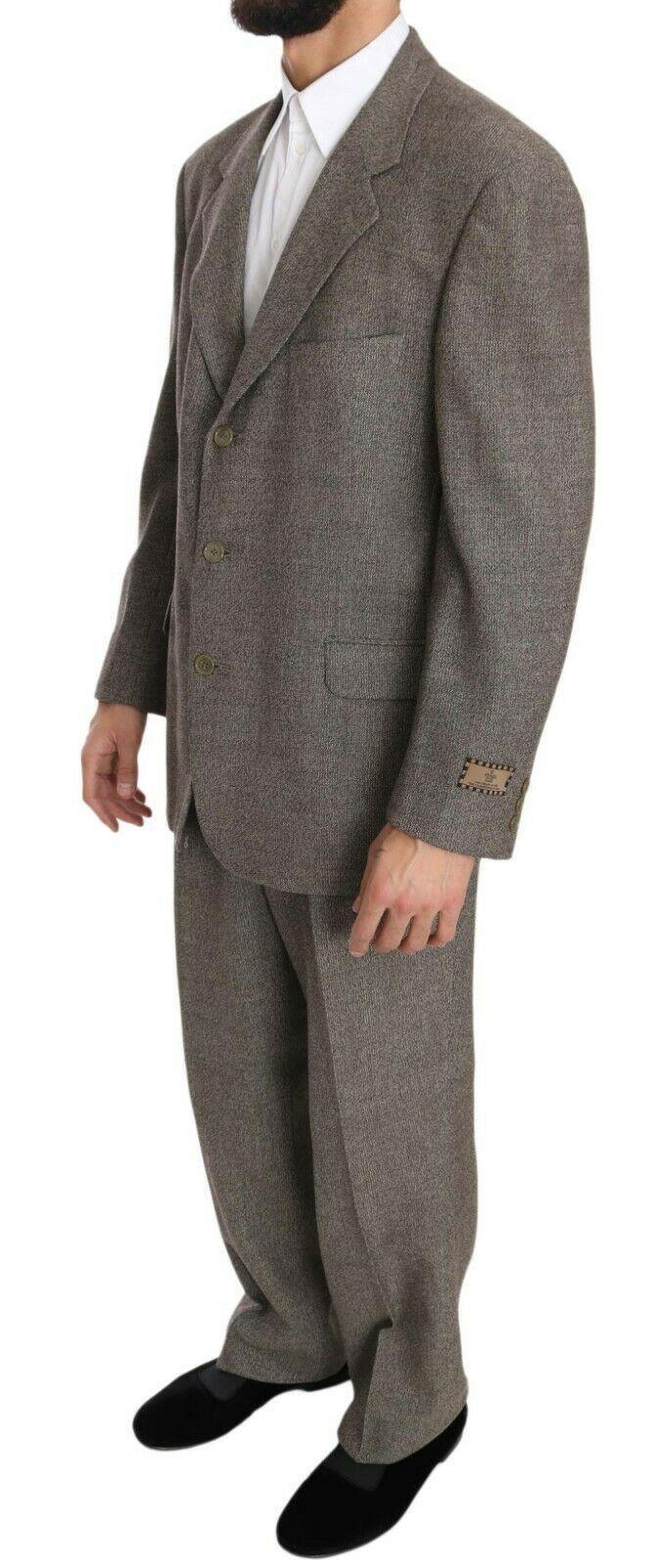 Fendi Elegant Light Brown Wool Men's Suit - PER.FASHION