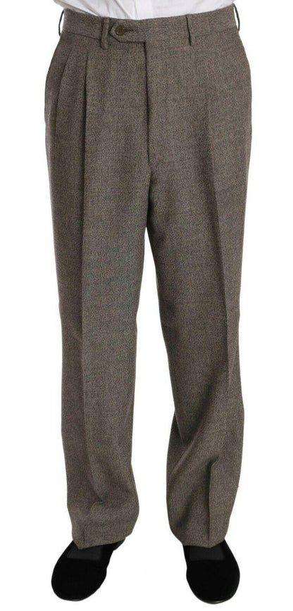 Fendi Elegant Light Brown Wool Men's Suit - PER.FASHION