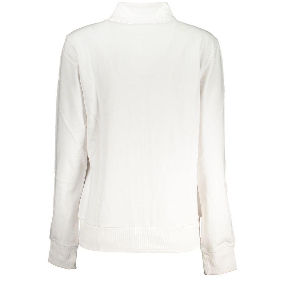 Fila Chic White Long Sleeve Zippered Sweatshirt - PER.FASHION