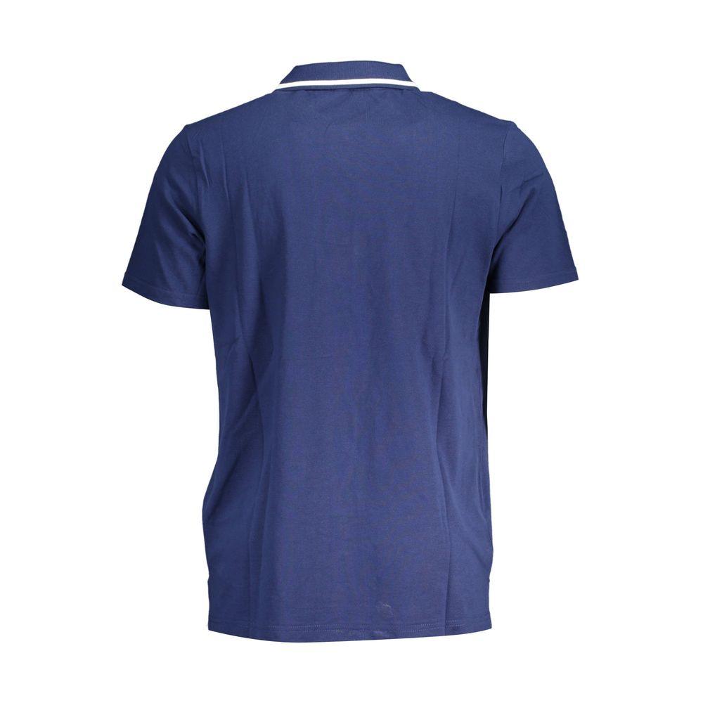 Fila Classic Blue Cotton Polo with Contrast Details - PER.FASHION