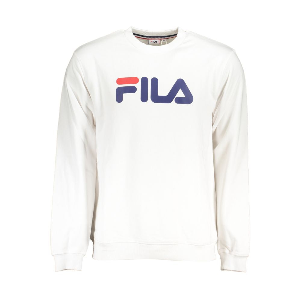 Белый флисовый свитшот Fila Classic с круглым вырезом