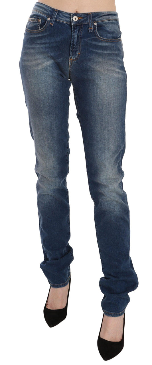 Fiorucci Svelte Mid Waist Slim Jeans in Vintage Blue - PER.FASHION