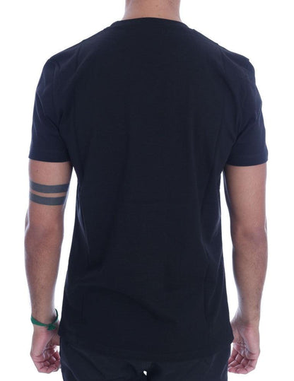 Frankie Morello Chic Black Crewneck Tee with 'RIDERS' Motif - PER.FASHION