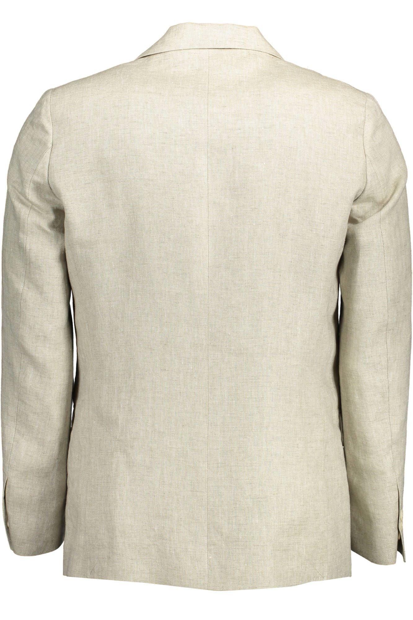 Gant Beige Linen Classic Jacket with Logo - PER.FASHION