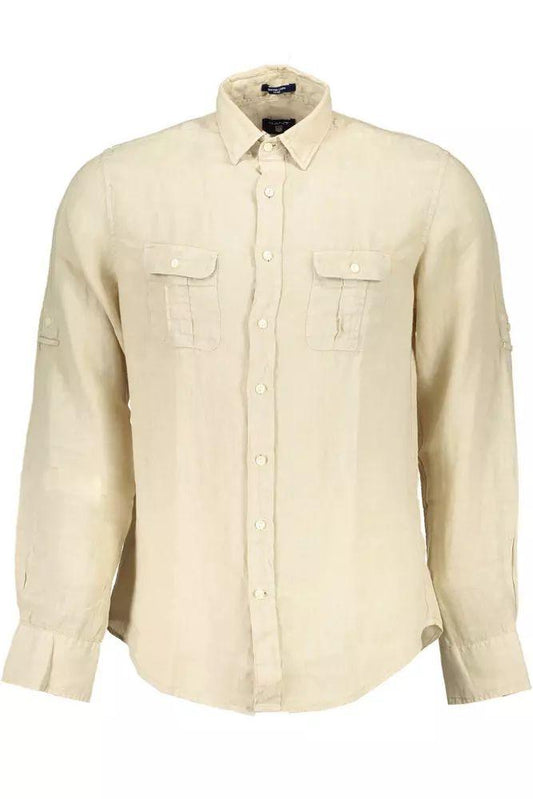 Gant Beige Linen Double Pocket Shirt - PER.FASHION