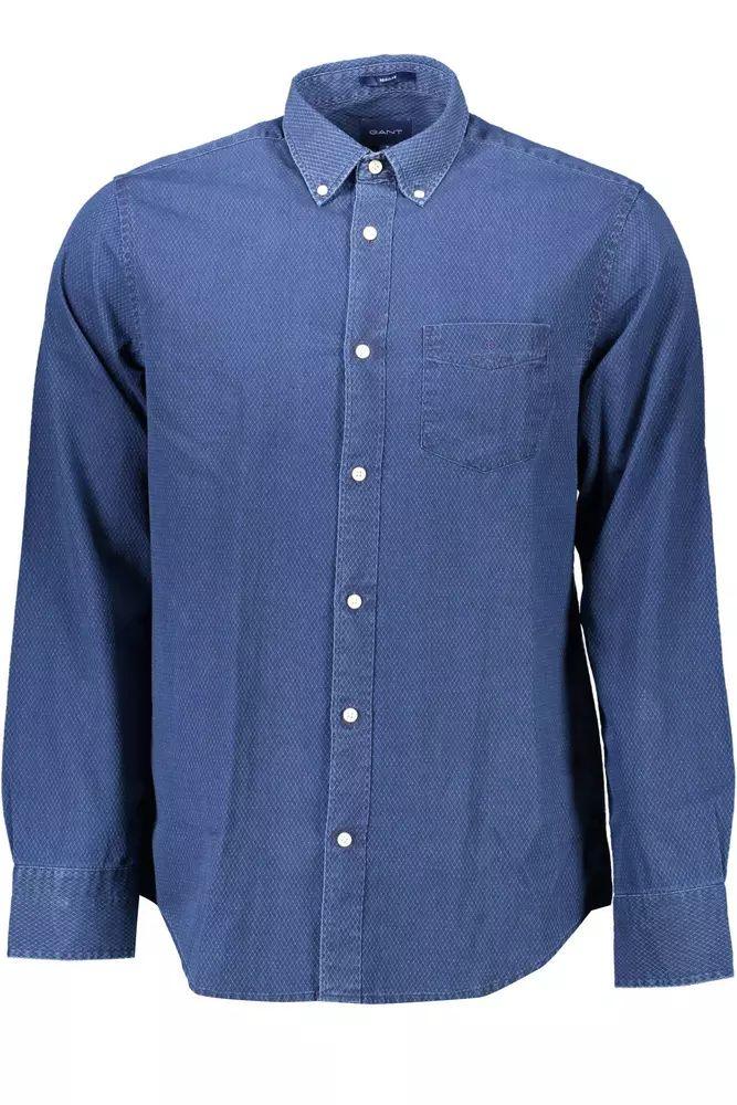 Gant Blue Cotton Regular Fit Men's Shirt - PER.FASHION