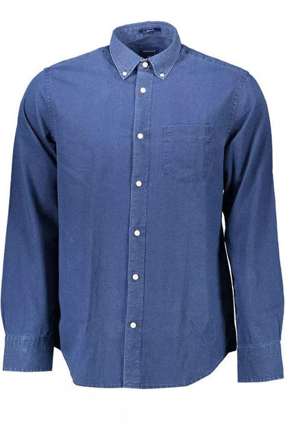 Gant Blue Cotton Regular Fit Men's Shirt - PER.FASHION
