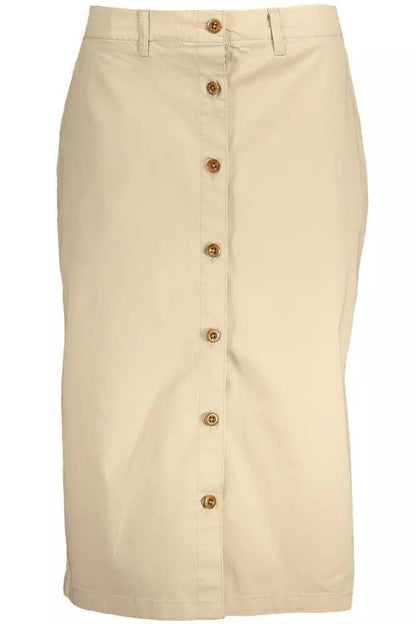 Gant Chic Beige Longuette Skirt with Classic Button Detail - PER.FASHION