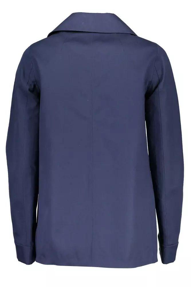 Gant Chic Blue Cotton Sports Jacket with Logo Detail - PER.FASHION