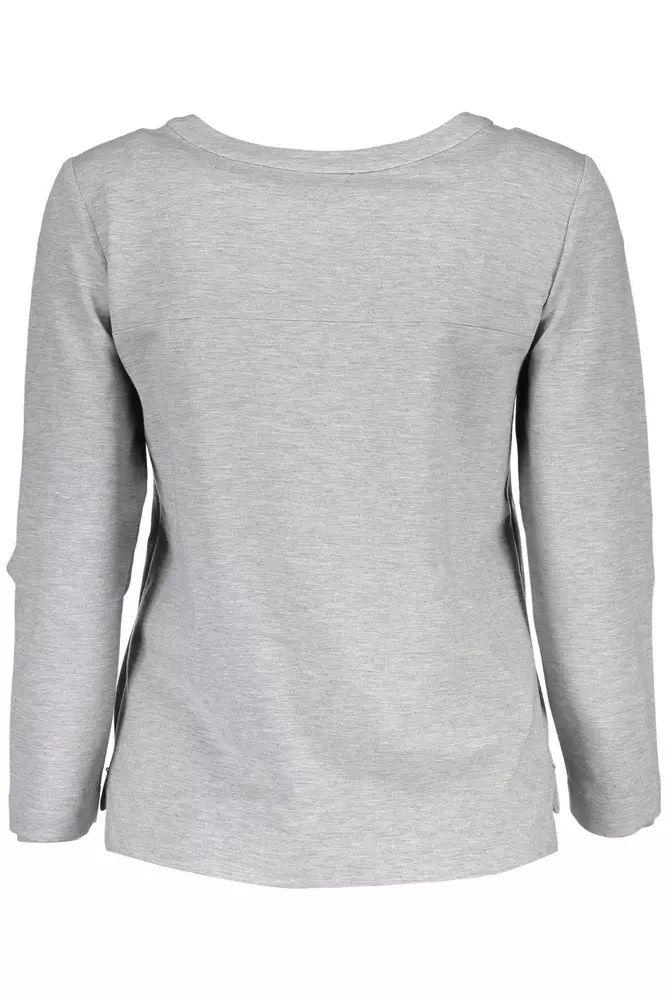 Gant Chic Gray Side-Zip Sweatshirt with Elastane Blend - PER.FASHION