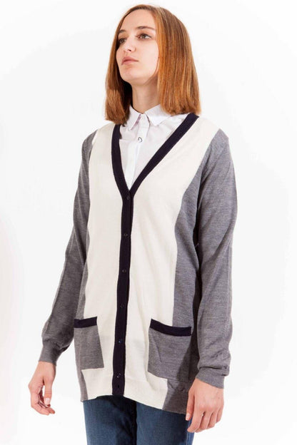 Gant Chic Gray Woolen Long Sleeve Cardigan - PER.FASHION