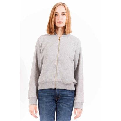 Gant Chic Gray Zippered Cotton Sweatshirt with Logo - PER.FASHION