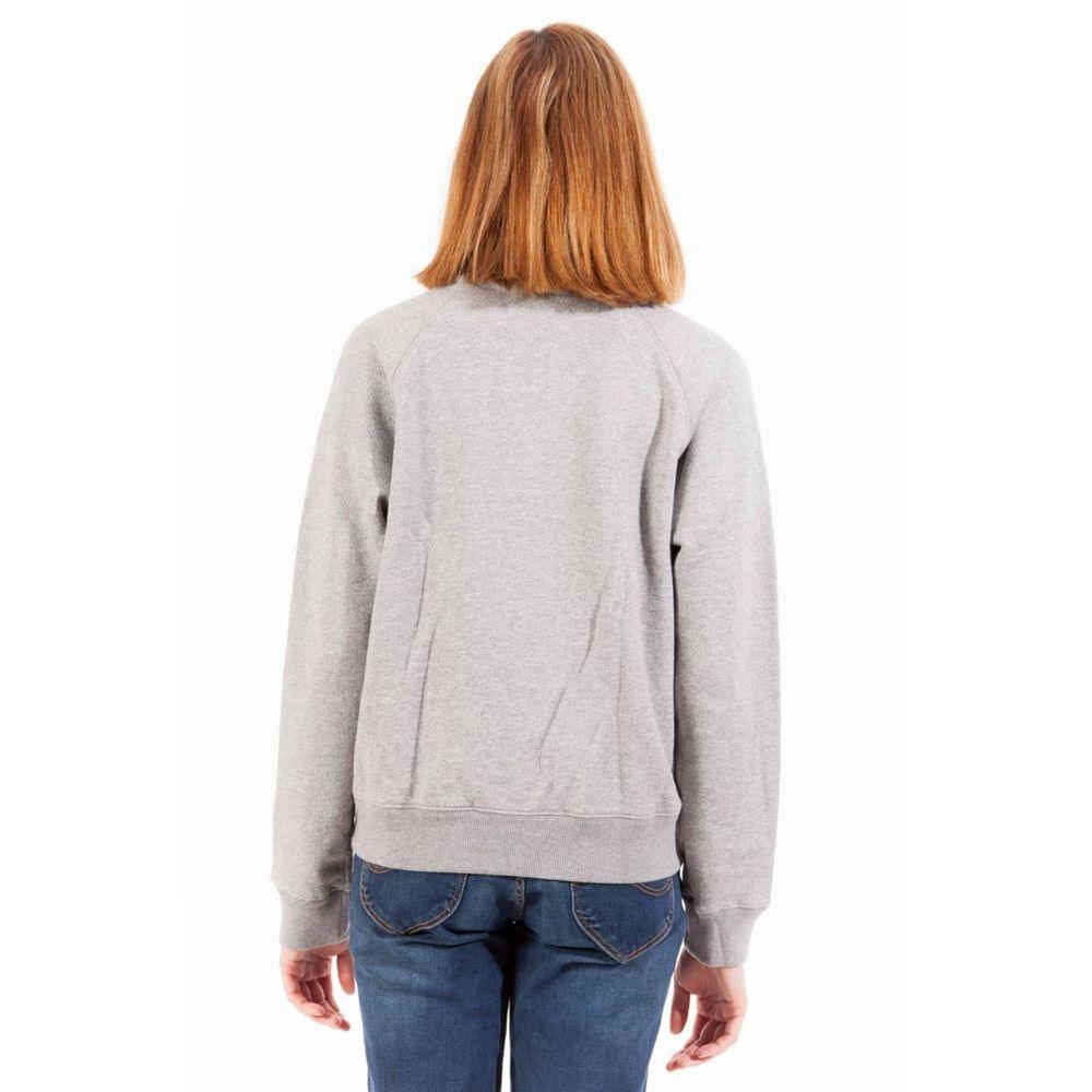 Gant Chic Gray Zippered Cotton Sweatshirt with Logo - PER.FASHION