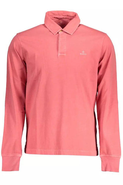 Gant Chic Pink Cotton Long-Sleeved Polo Shirt - PER.FASHION