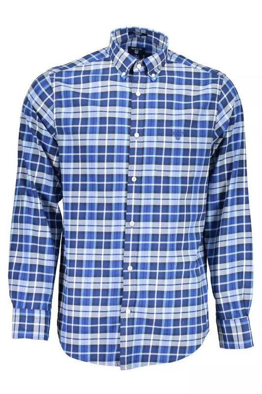 Gant Classic Blue Cotton Long Sleeve Shirt - PER.FASHION