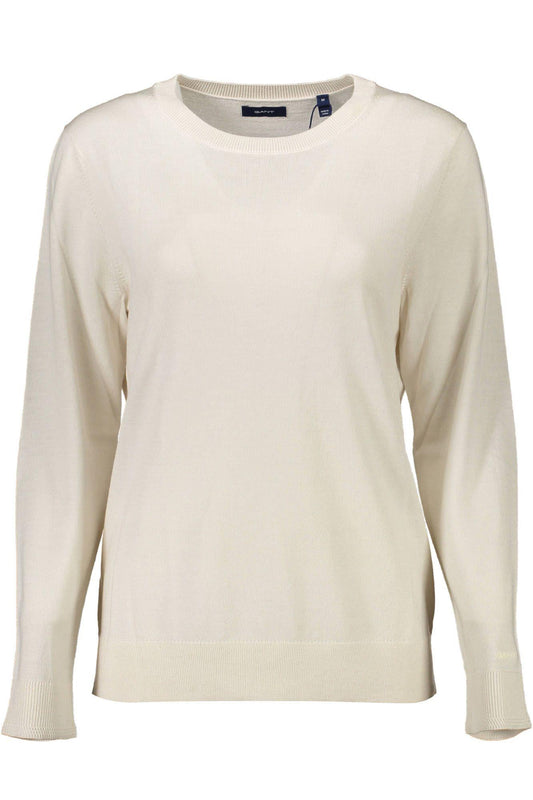 Gant Elegant Beige Wool Sweater with Classic Logo - PER.FASHION