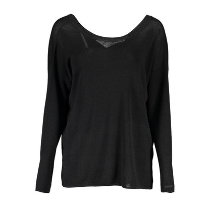 Gant Elegant Black Wool Sweater with Round Neck - PER.FASHION