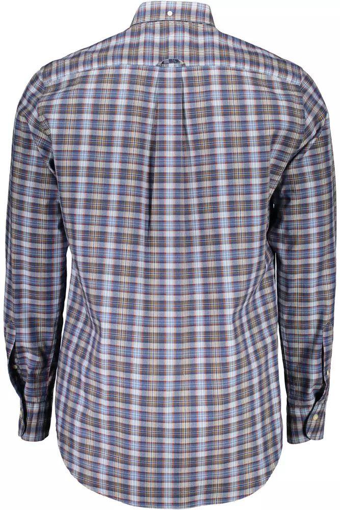 Gant Elegant Blue Button-Down Cotton Blend Shirt - PER.FASHION