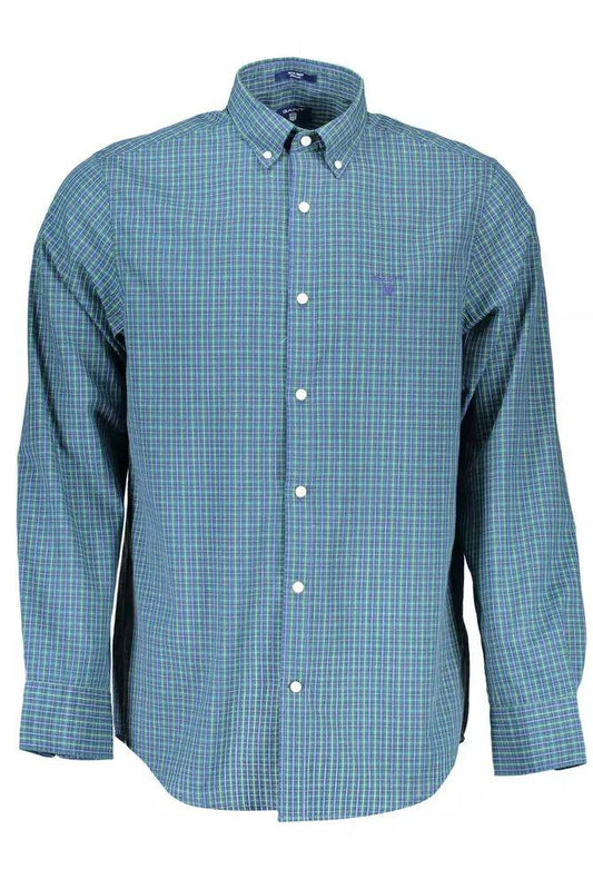 Gant Elegant Blue Long Sleeve Cotton Blend Shirt - PER.FASHION