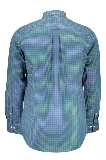 Gant Elegant Blue Long Sleeve Cotton Blend Shirt - PER.FASHION
