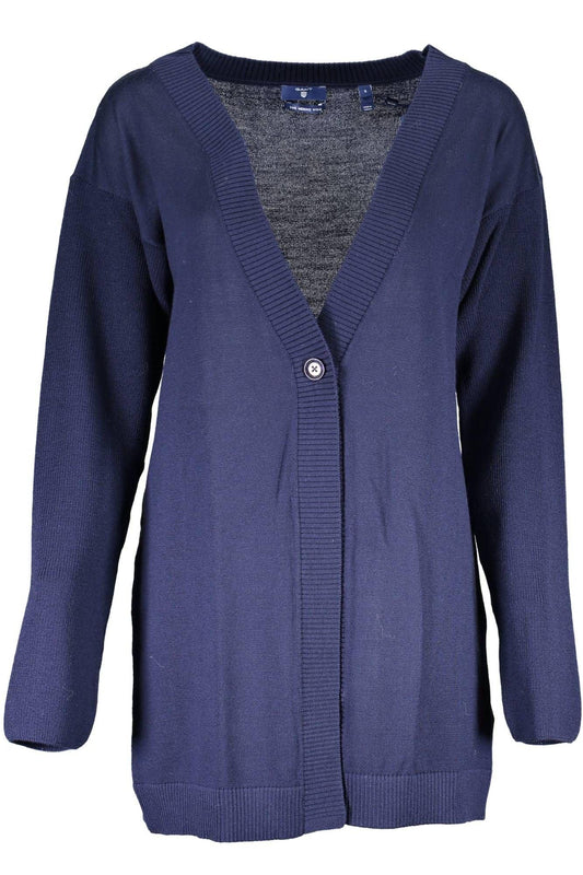 Gant Elegant Blue Wool Long Sleeve Cardigan - PER.FASHION
