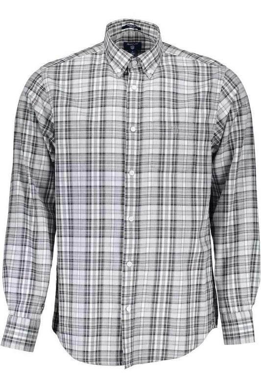 Gant Elegant Gray Cotton Long Sleeve Men's Shirt - PER.FASHION