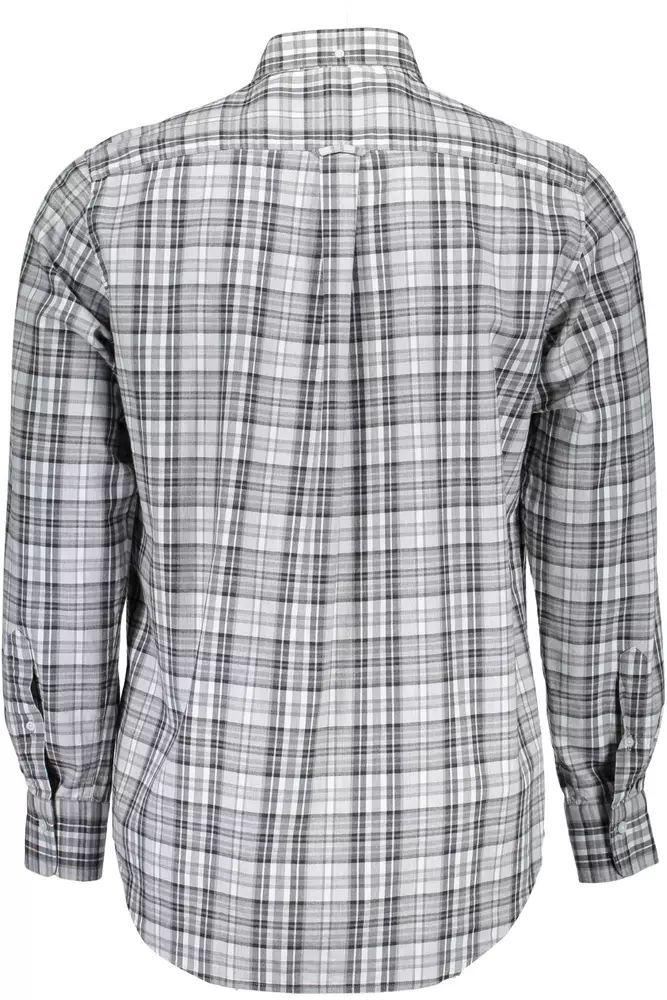 Gant Elegant Gray Cotton Long Sleeve Men's Shirt - PER.FASHION