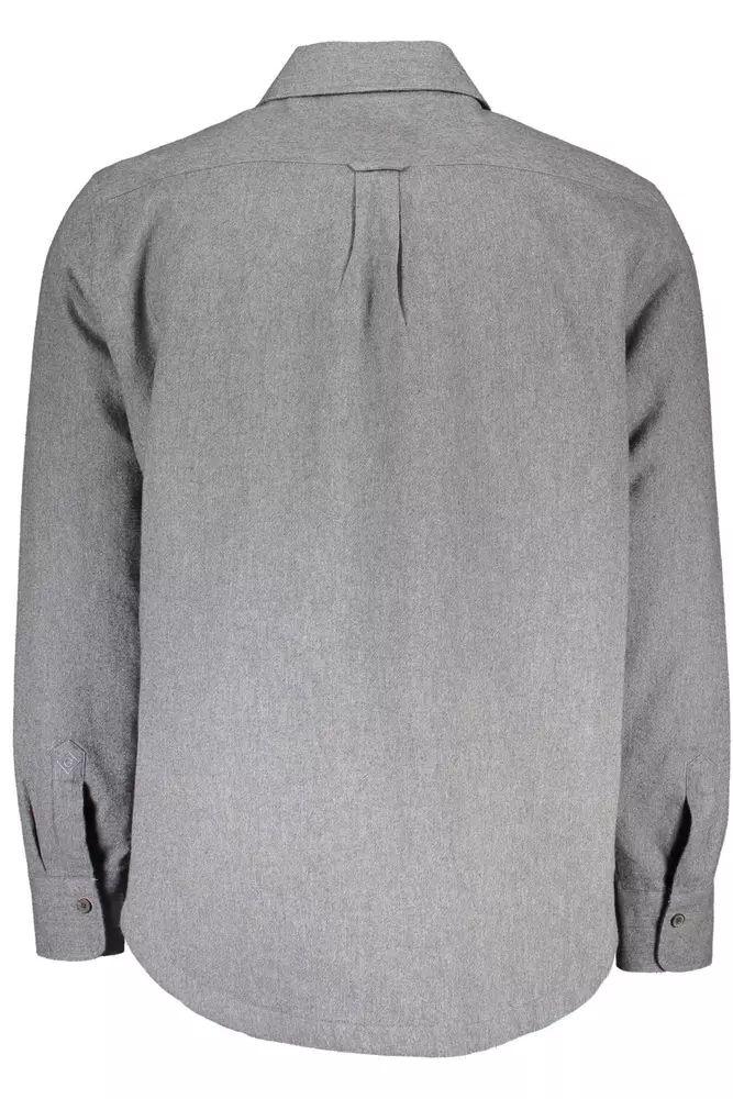 Gant Elegant Gray Cotton Long-Sleeved Men's Shirt - PER.FASHION