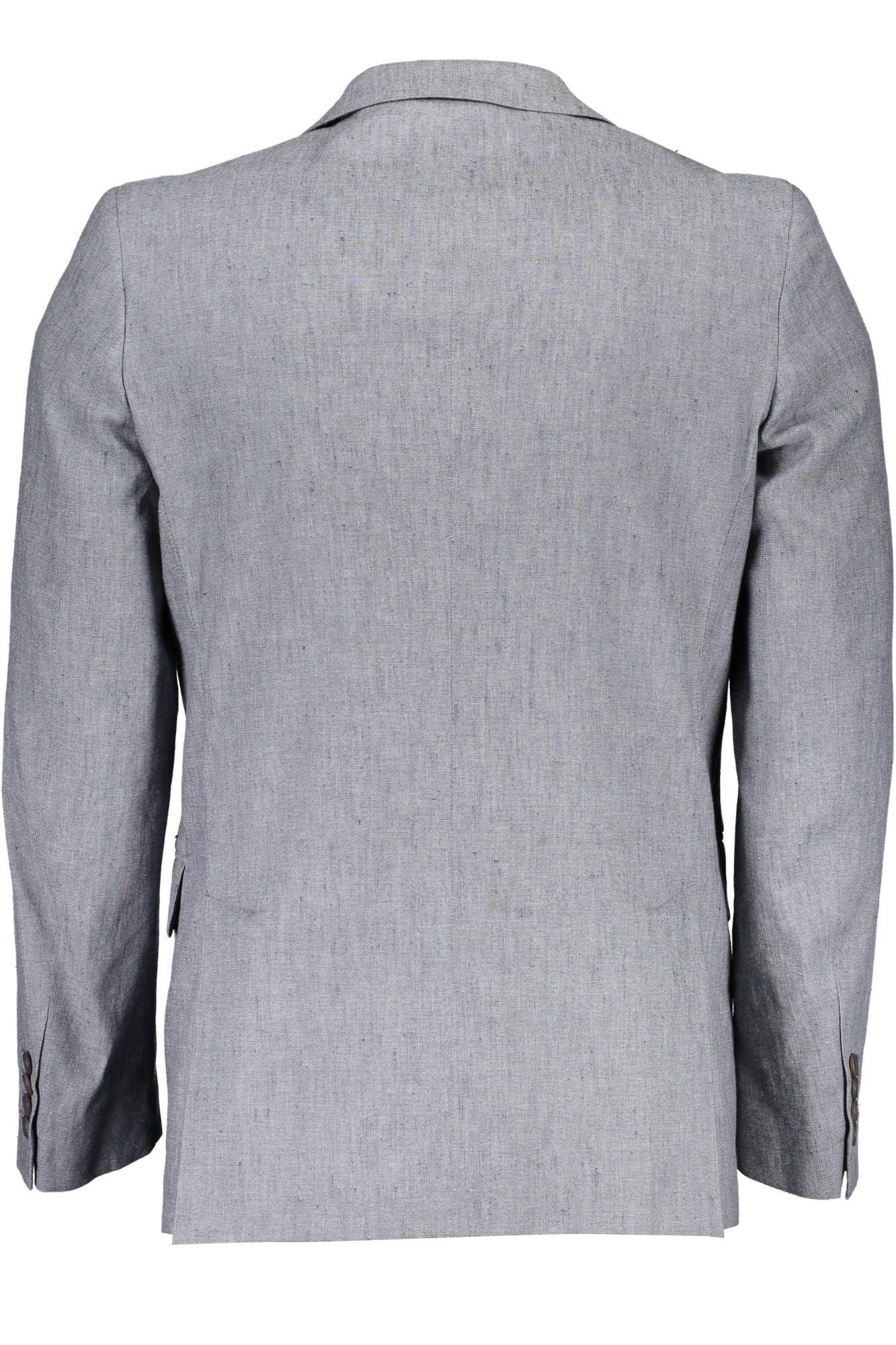 Gant Elegant Gray Linen-Cotton Blend Jacket - PER.FASHION