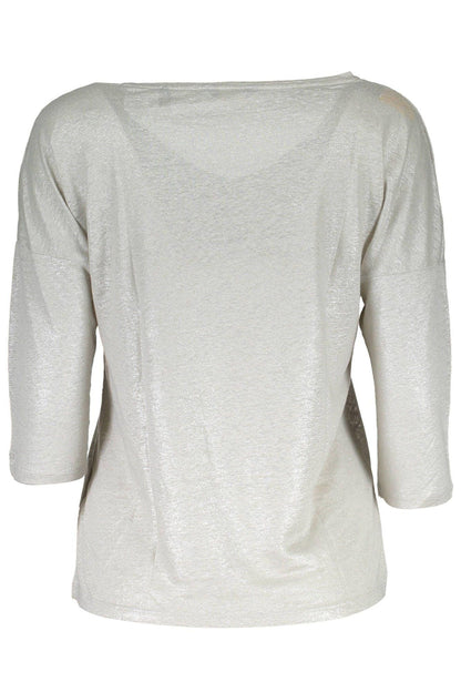 Gant Elegant Gray V-Neck Sweater with 3/4 Sleeves - PER.FASHION