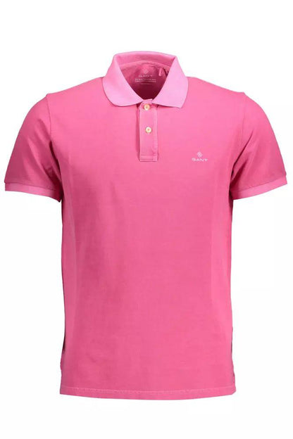 Gant Elegant Pink Cotton Polo with Contrasting Details - PER.FASHION