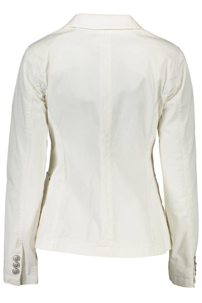 Gant Elegant White Cotton Classic Jacket - PER.FASHION