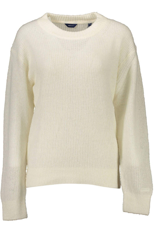 Gant Elegant White Wool-Blend Sweater - PER.FASHION